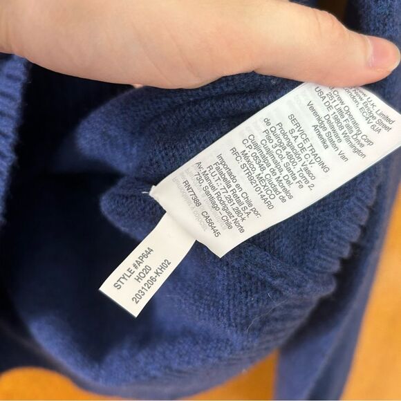 J. Crew Factory Men's Lambswool Blend Henley Sweater Navy Blue Size Medium - Picture 6 of 7